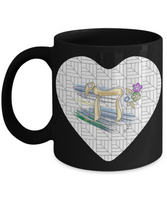 Ray Of Colors Judaic Chai White Heart Mug By BenJoy