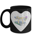 Ray Of Colors Judaic Chai White Heart Mug By BenJoy
