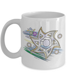 Ray Of Colors White And Gold Star Of David Mug By BenJoy