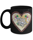 Star Of David Gold And Glitter Heart Mug By BenJoy