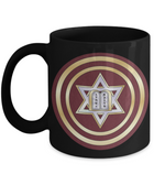 Star Of David Gold Lining Maroon Round Mug By BenJoy