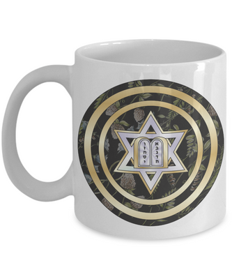 Star Of David Gold Round Lining Mug By BenJoy