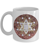 Star Of David Ten Commandments Glitter Red Mug By BenJoy