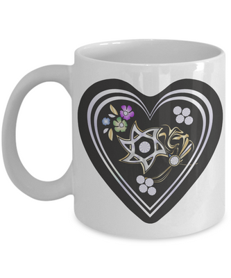 Star Of David Torch Black Heart Mug By BenJoy