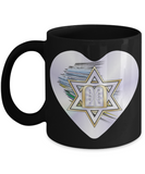 Star Of David White Heart Mug By BenJoy