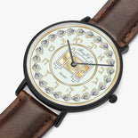 Judaica Torah Ultra-Thin Leather Strap Quartz Watch (Black) By BenJoy