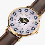 Arabic Piano Ultra-Thin Leather Strap Watch (Rose Gold) By BenJoy