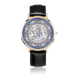 Flower Lining Star Of David Personalized Blue Watch By BenJoy