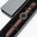 Stock Market "Amazon" Design Ultra-Thin Leather Strap Watch (Black) By BenJoy