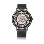 Floral Pink And Black Judaic Watch By BenJoy