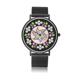 Floral Pink And Black Judaic Watch By BenJoy