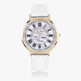 Wall Street "2021" Ultra-Thin Leather Strap Quartz Watch (Rose Gold) By BenJoy