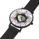 Double Heart Silver Star Of David Floral Watch By BenJoy