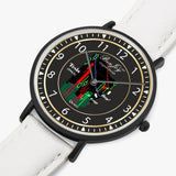 Wall Street Chart "Tesla" Ultra-Thin Leather Strap Quartz Watch (Black) By BenJoy