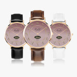 Arabic Ultra-Thin Leather Strap Watch (Rose Gold) By BenJoy