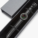 Stock Market "Amazon" Design Ultra-Thin Leather Strap Watch (Black) By BenJoy
