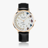 Arabic Thin Leather Strap Quartz Watch (Rose Gold) By BenJoy