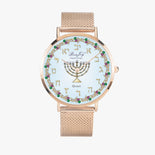 Judaica Menorah Fashion Ultra-thin Stainless Steel Watch By BenJoy