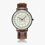 Judaica Torah Ultra-Thin Leather Strap Quartz Watch (Black) By BenJoy