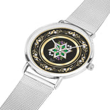 Gold Lining Silver Star Of David Watch By BenJoy