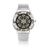 Rose Lining Silver Star Of David Floral Watch By BenJoy