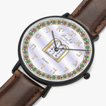 Judaica Hot Selling Ultra-Thin Leather Strap Ten Commandants Watch (Black) By BenJoy