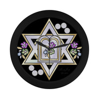 Judaic Wall Clock Star Of David By BenJoy Boys Celebrating Elegant Black Wall Clock