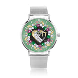 Double Heart Chai Floral Green Watch By BenJoy