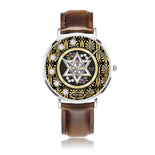 Gold Festive Purple Flower Star Of David Watch By BenJoy