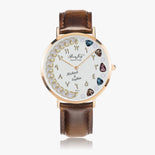 Arabic Thin Leather Strap Quartz Watch (Rose Gold) By BenJoy