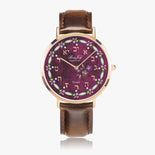 Judaica Hot Selling Ultra-Thin Leather Strap Quartz Watch (Rose Gold) By BenJoy