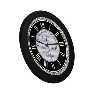 BenJoy Etsy Gold Silver Platinum Numbers Design Watch Dial 652 Boys Celebrating Elegant Black Wall Clock