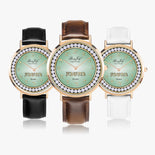 Judaica (Name) Ultra-Thin Leather Strap Watch (Rose Gold) By BenJoy