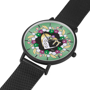 Double Heart Chai Floral Green Watch By BenJoy