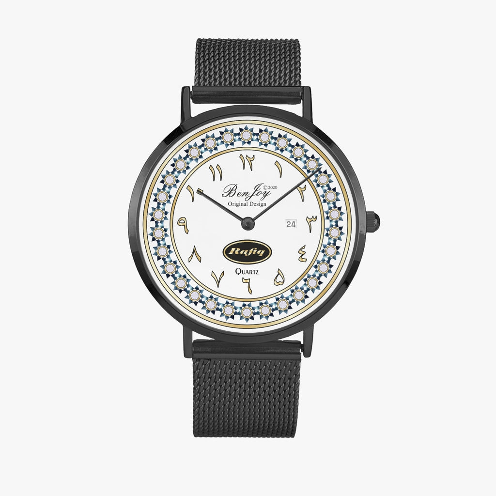 Arabic "Name" Stainless Steel Perpetual Calendar Quartz Watch By BenJoy