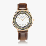 Arabic Hot Selling Ultra-Thin Leather Strap Quartz Watch (Rose Gold) By Benjoy