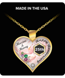 25th Anniversary heart Necklace By BenJoy