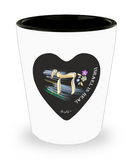 Judaica Chai Heart Shot Glass By BenJoy