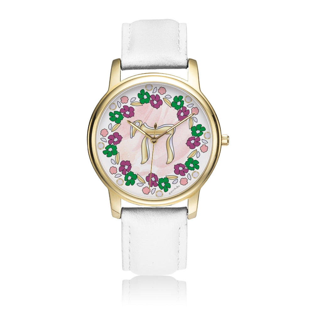 Floral Judaica Chai Watch By BenJoy