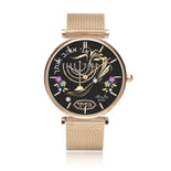 Hanukkah And Torch Flower Personalized Watch By BenJoy