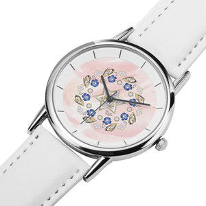 Star Of David Blue Flower Pink Marble Watch By BenJoy