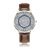 Blue And Gold Star Of David Floral Watch By BenJoy