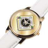 Simple Judaica Chai Flower Gold Watch By BenJoy