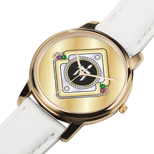 Simple Judaica Chai Flower Gold Watch By BenJoy