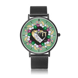 Double Heart Chai Floral Green Watch By BenJoy