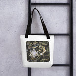 Personalized Star Of David Torch Square Tote Bag By BenJoy