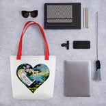 Personalized Paradise Double Heart Tote Bag By BenJoy