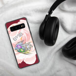 Maroon Floral Personalized Samsung Case By BenJoy