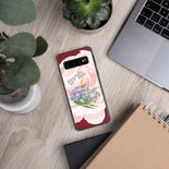 Maroon Floral Personalized Samsung Case By BenJoy