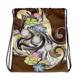 Floral Gold Drawstring bag